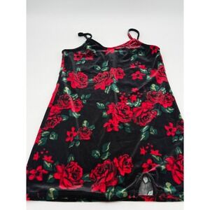 Art Class Girls Black Red Rose Floral Velvet Cami Slip Dress Size M 8